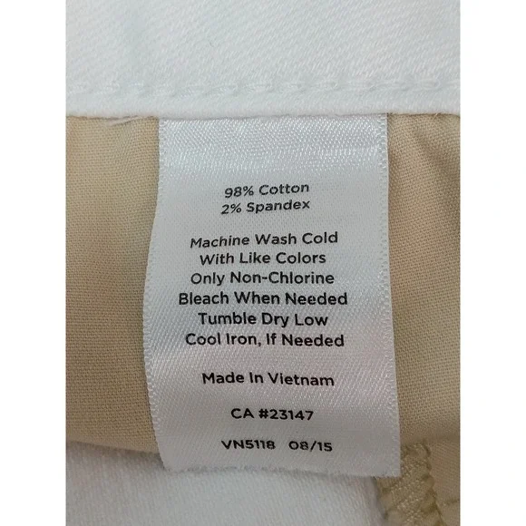 Talbots Women's White Straight Leg Denim Jeans Size 8 Cotton Stretch Mid Rise - Picture 8 of 9